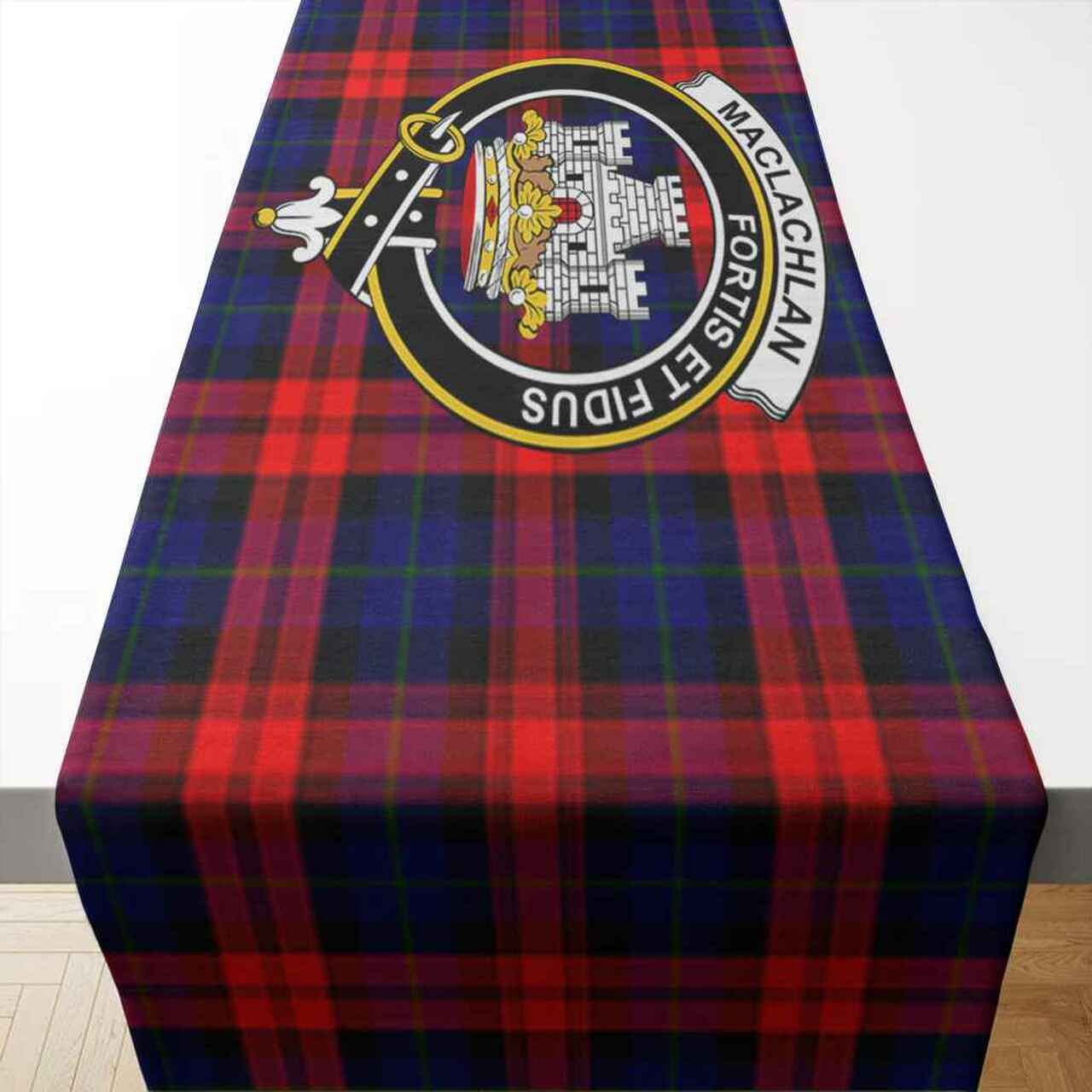 Clan MacLachlan Tartan Crest Table Runner Cotton VL90 MacLachlan Tartan Tartan Table Runner   