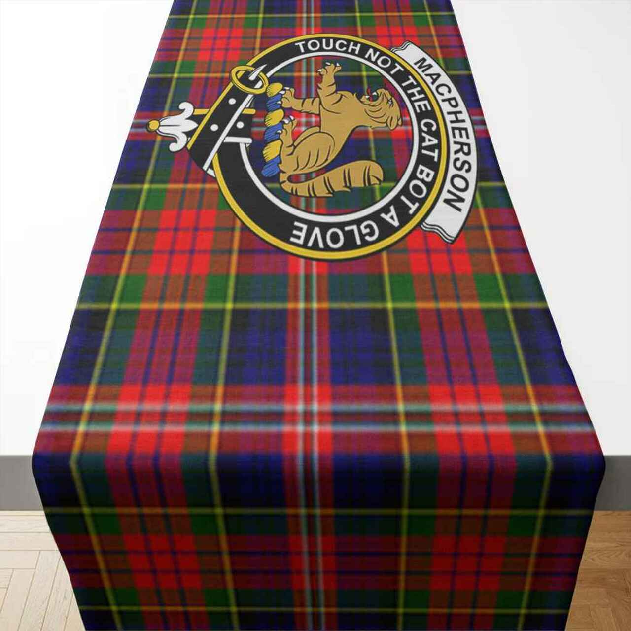 Clan Clan MacPherson Tartan Crest Table Runner Cotton IS54 MacPherson Tartan Tartan Table Runner   