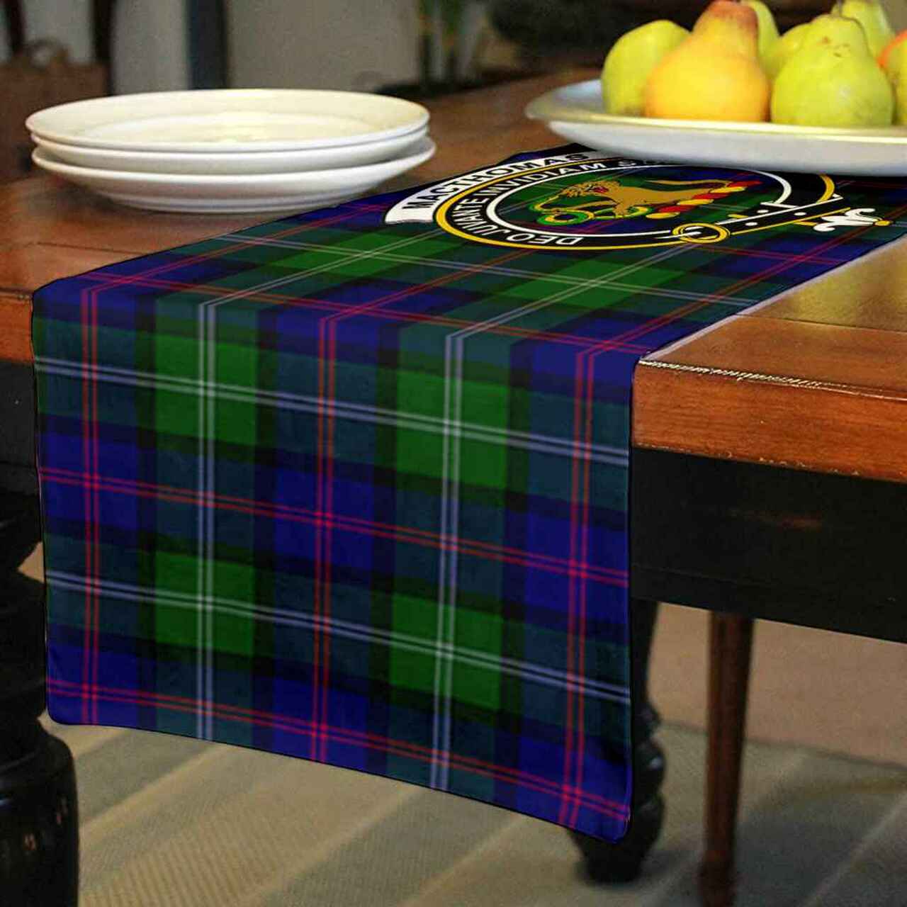 Clan Clan MacThomas Tartan Crest Table Runner Cotton RE78 MacThomas Tartan Tartan Table Runner   