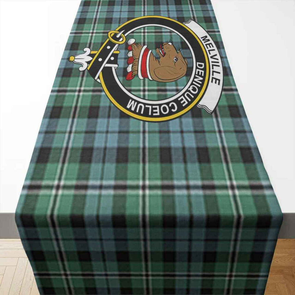 Clan Clan Melville Tartan Crest Table Runner Cotton LD17 Melville Tartan Tartan Table Runner   