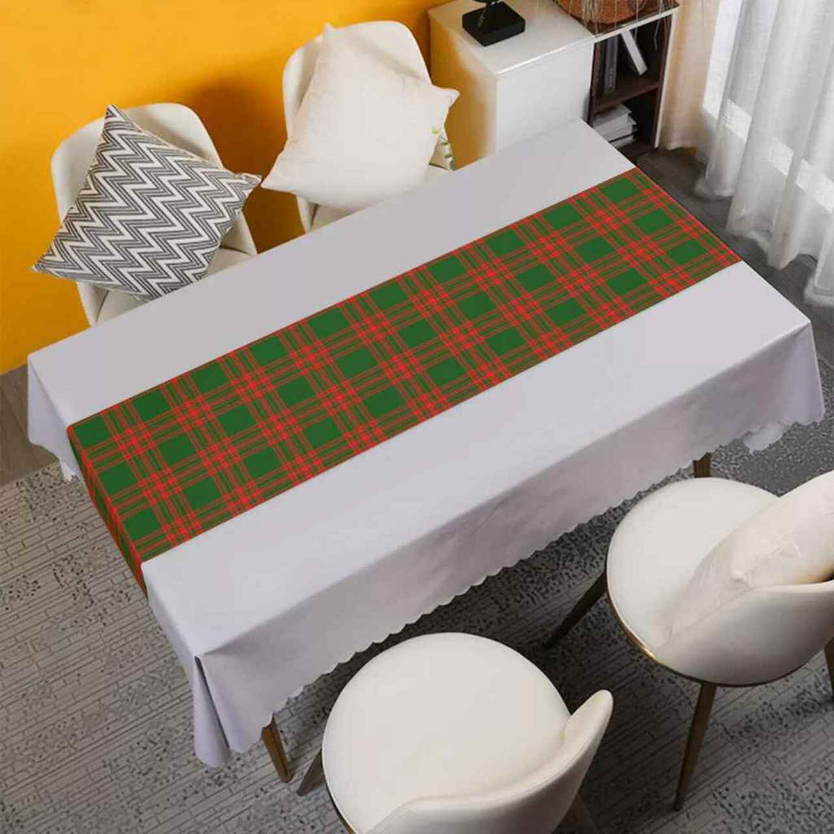Clan Clan Menzies Green Modern Tartan Table Runner Cotton SG52 Menzies Green Modern Tartan Tartan Table Runner   