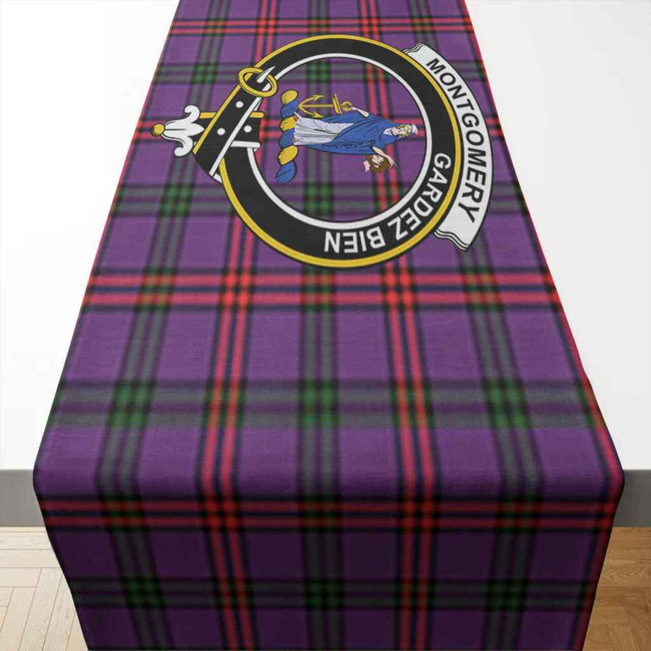 Clan Clan Montgomery Tartan Crest Table Runner Cotton WJ92 Montgomery Tartan Tartan Table Runner   