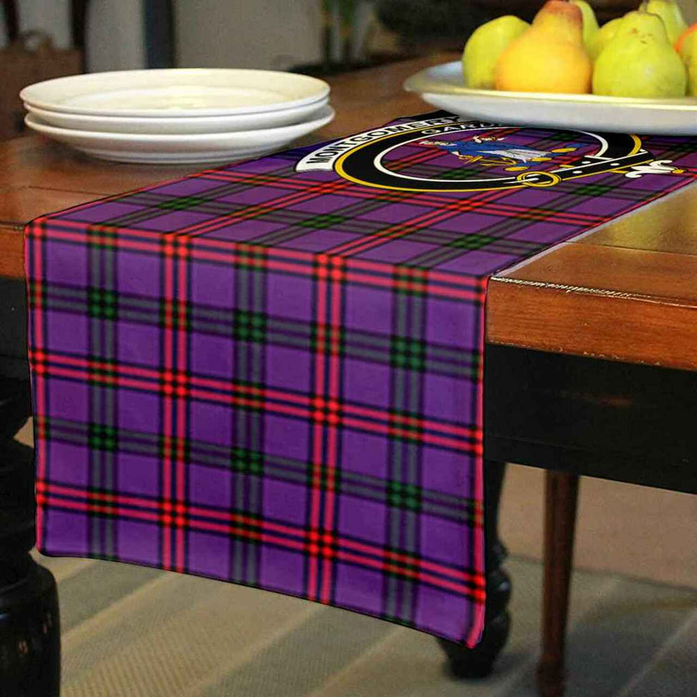 Clan Clan Montgomery Tartan Crest Table Runner Cotton WJ92 Montgomery Tartan Tartan Table Runner   