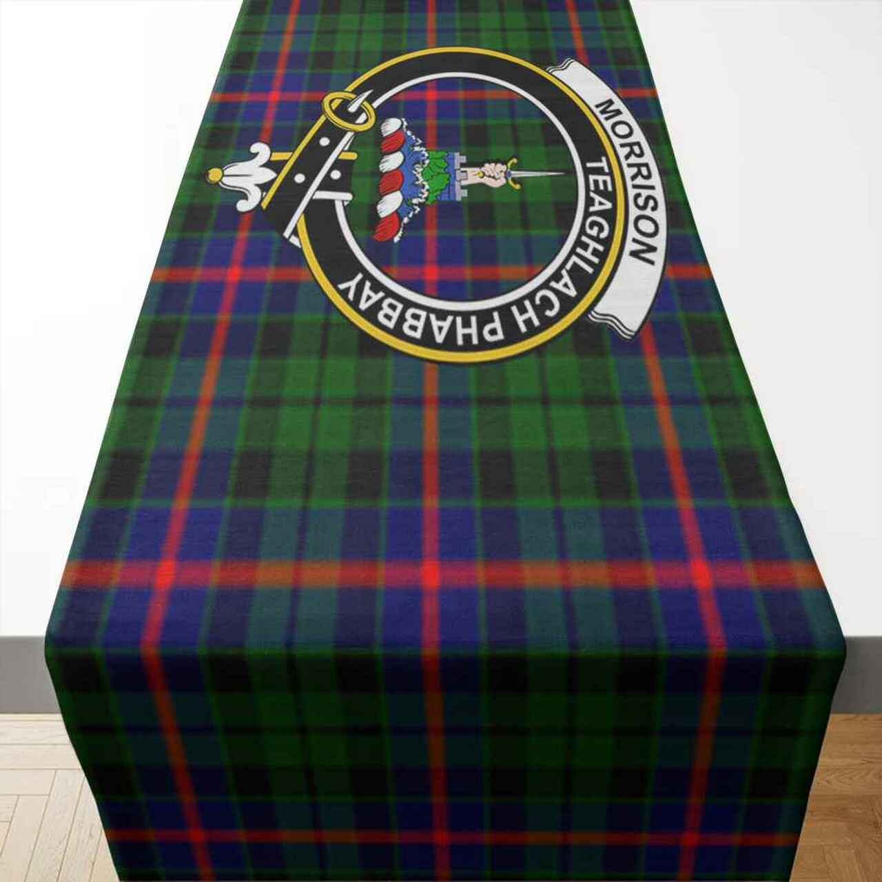 Clan Clan Morrison Tartan Crest Table Runner Cotton ZW48 Morrison Tartan Tartan Table Runner   