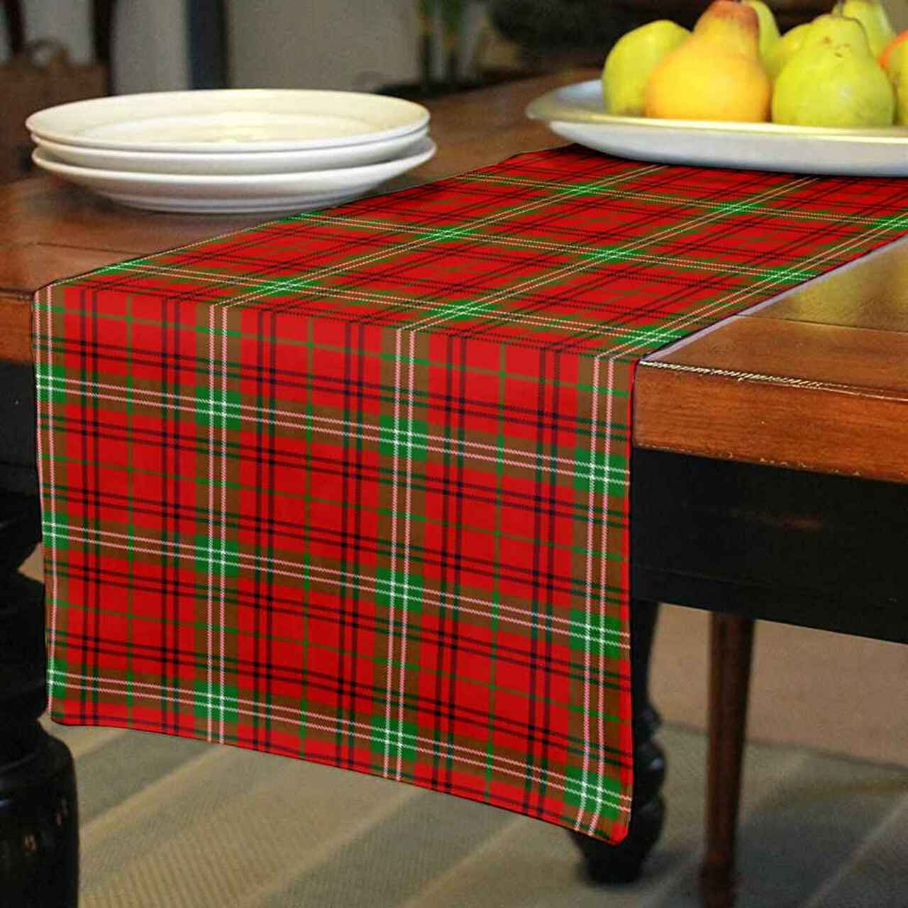 Clan Clan Morrison Red Modern Tartan Table Runner Cotton RG27 Morrison Red Modern Tartan Tartan Table Runner   