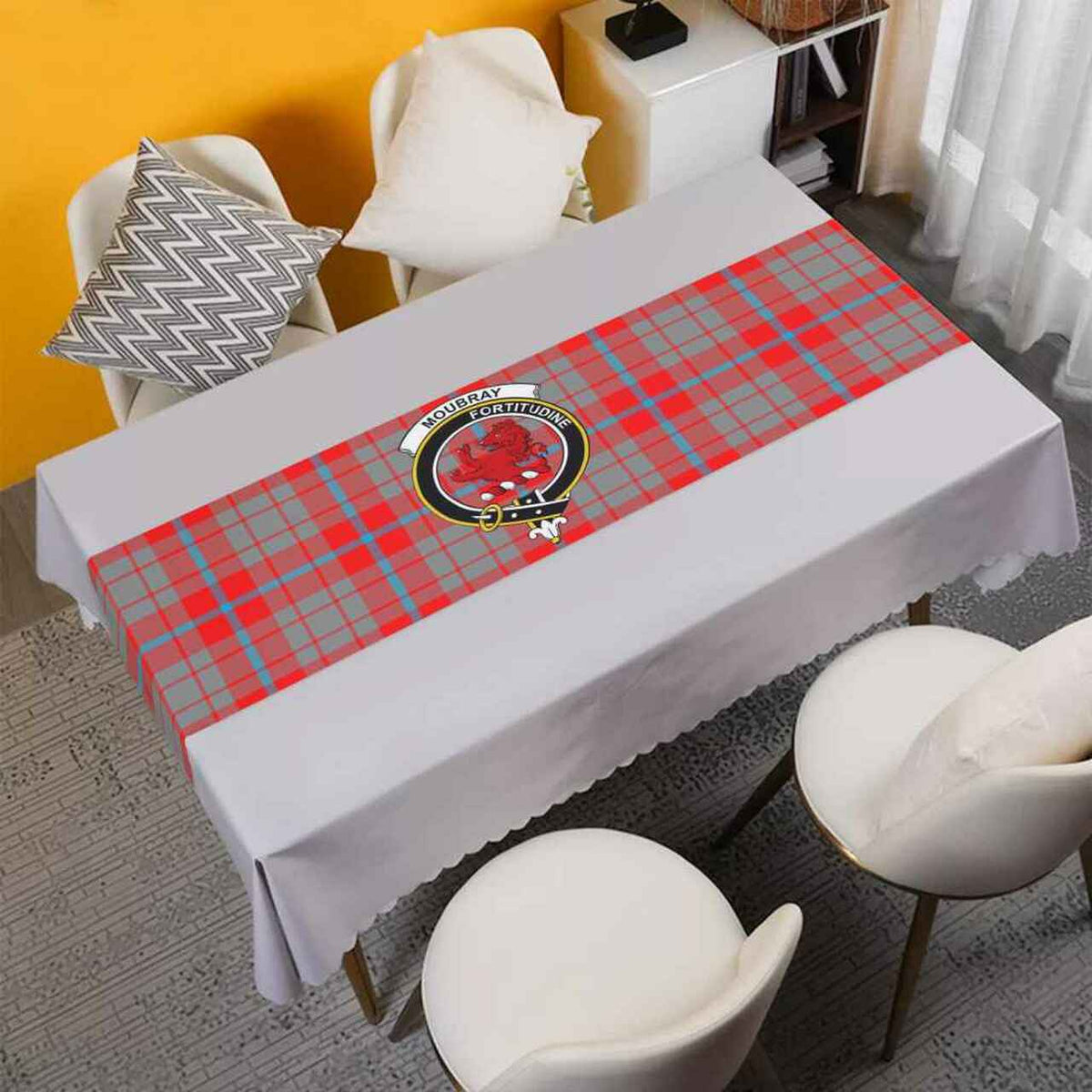Clan Clan Moubray Tartan Crest Table Runner Cotton QK59 Moubray Tartan Tartan Table Runner   