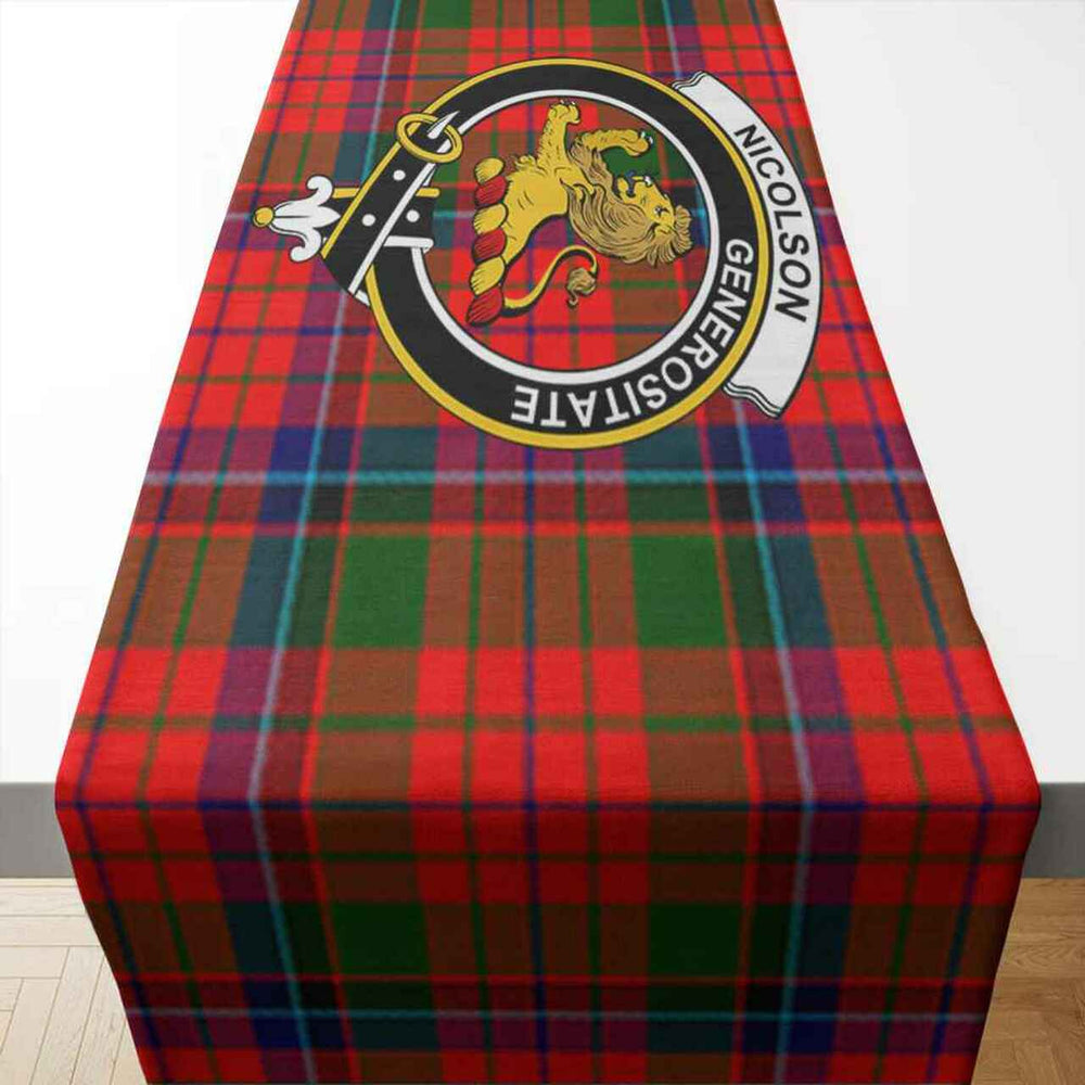 Clan Clan Nicolson Tartan Crest Table Runner Cotton EY72 Nicolson Tartan Tartan Table Runner   