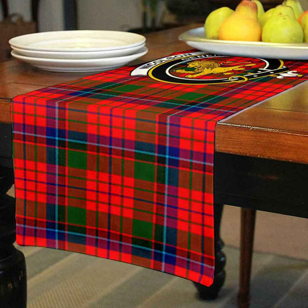 Clan Clan Nicolson Tartan Crest Table Runner Cotton EY72 Nicolson Tartan Tartan Table Runner   