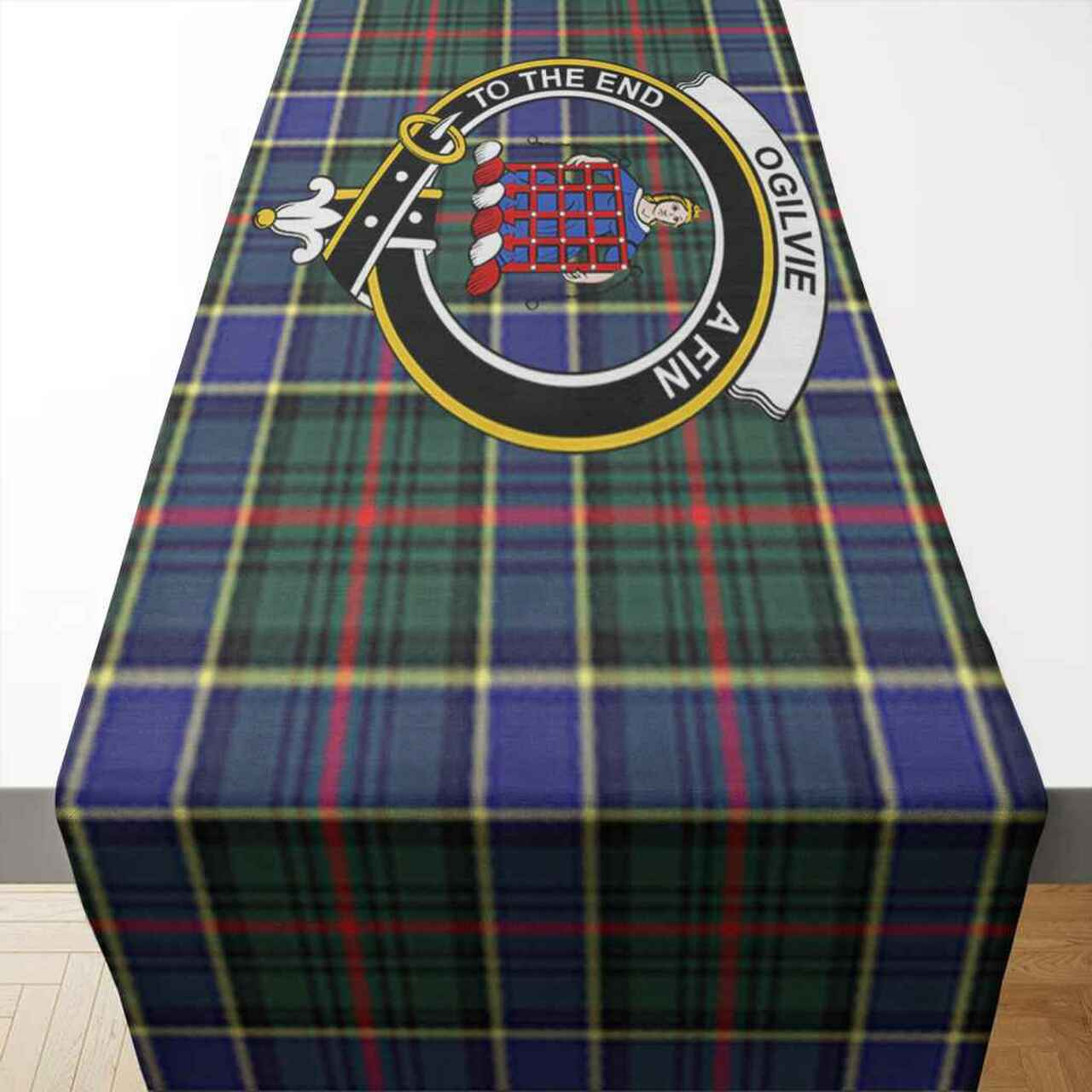Clan Clan Ogilvie Tartan Crest Table Runner Cotton HG49 Ogilvie Tartan Tartan Table Runner   
