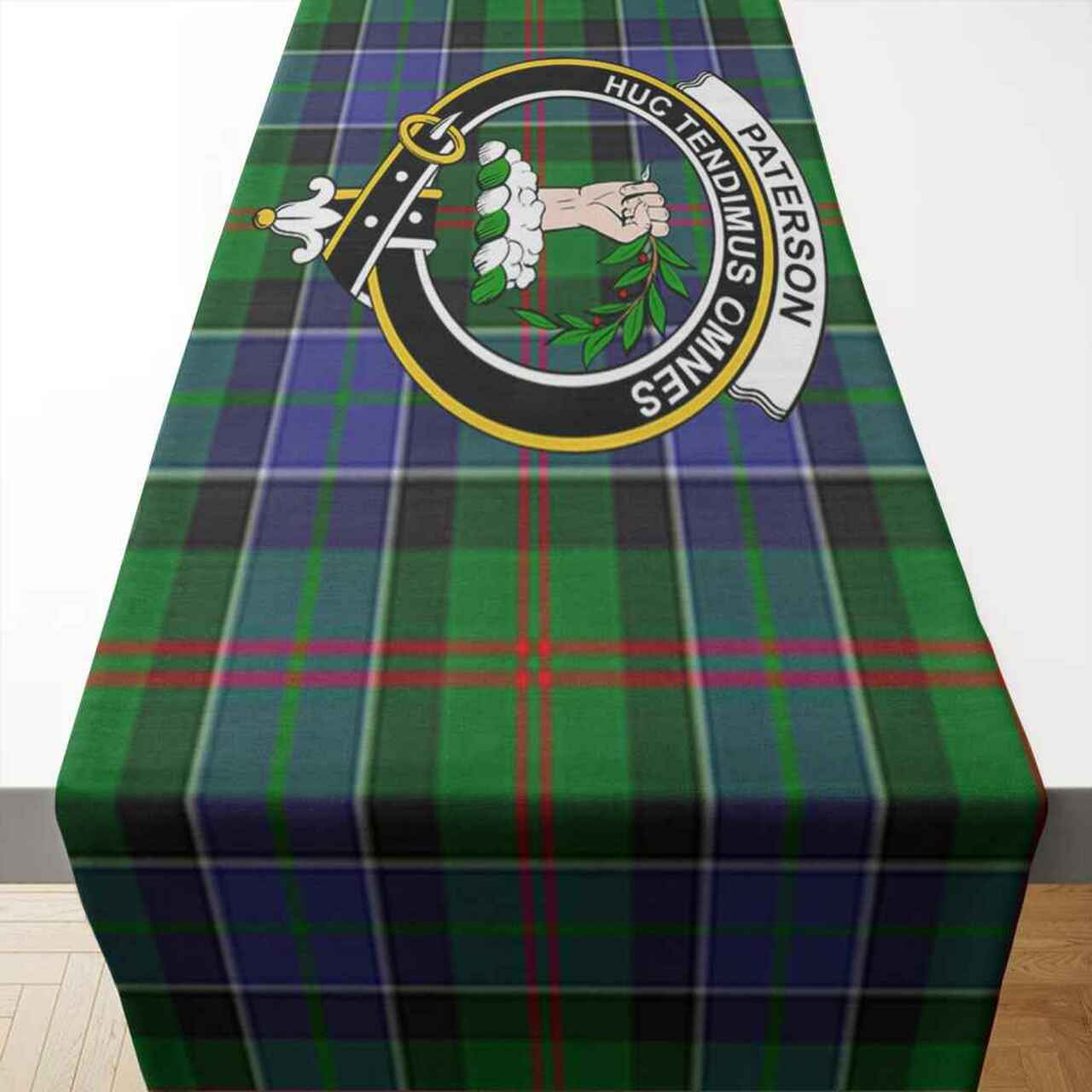 Clan Clan Paterson Tartan Crest Table Runner Cotton KG53 Paterson Tartan Tartan Table Runner   
