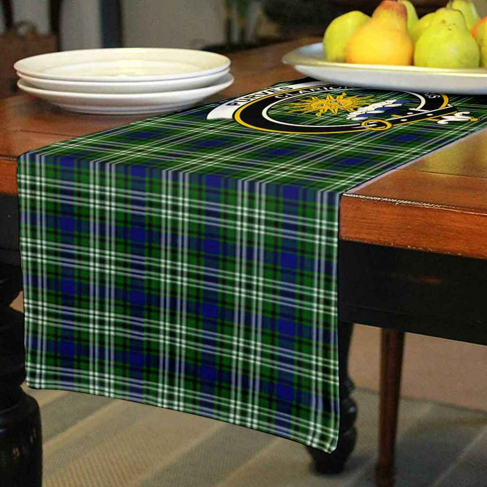 Clan Purves Tartan Crest Table Runner Cotton GT37 Purves Tartan Tartan Table Runner   