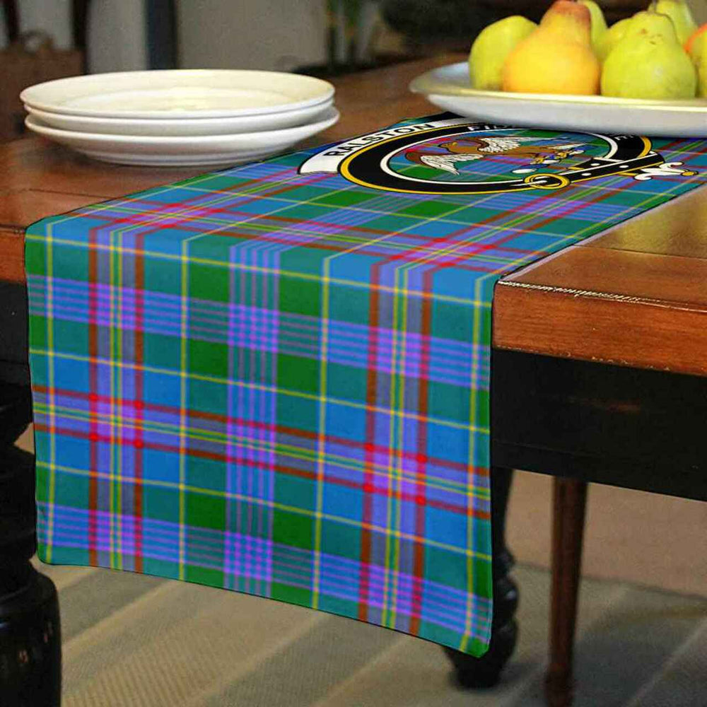 Clan Ralston Tartan Crest Table Runner Cotton WE46 Ralston Tartan Tartan Table Runner   
