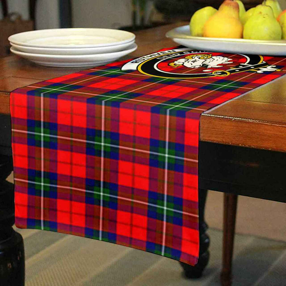 Clan Ruthven Tartan Crest Table Runner Cotton FF28 Ruthven Tartan Tartan Table Runner   