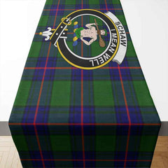 Clan Schaw (of Sauchie) Tartan Crest Table Runner Cotton CU86 Schaw (of Sauchie) Tartan Tartan Table Runner   