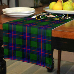 Clan Schaw (of Sauchie) Tartan Crest Table Runner Cotton CU86 Schaw (of Sauchie) Tartan Tartan Table Runner   