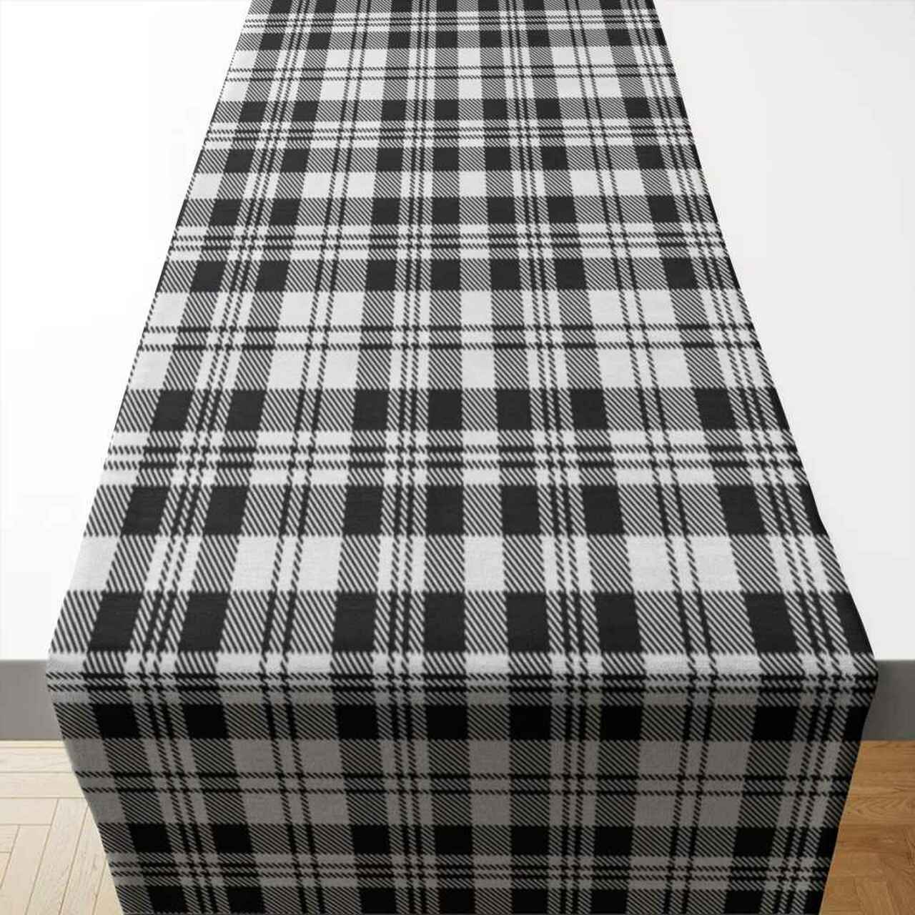 Clan Scott Black & White Modern Tartan Table Runner Cotton SC28 Clan Scott (Scott Tartan) Tartan Table Runner   