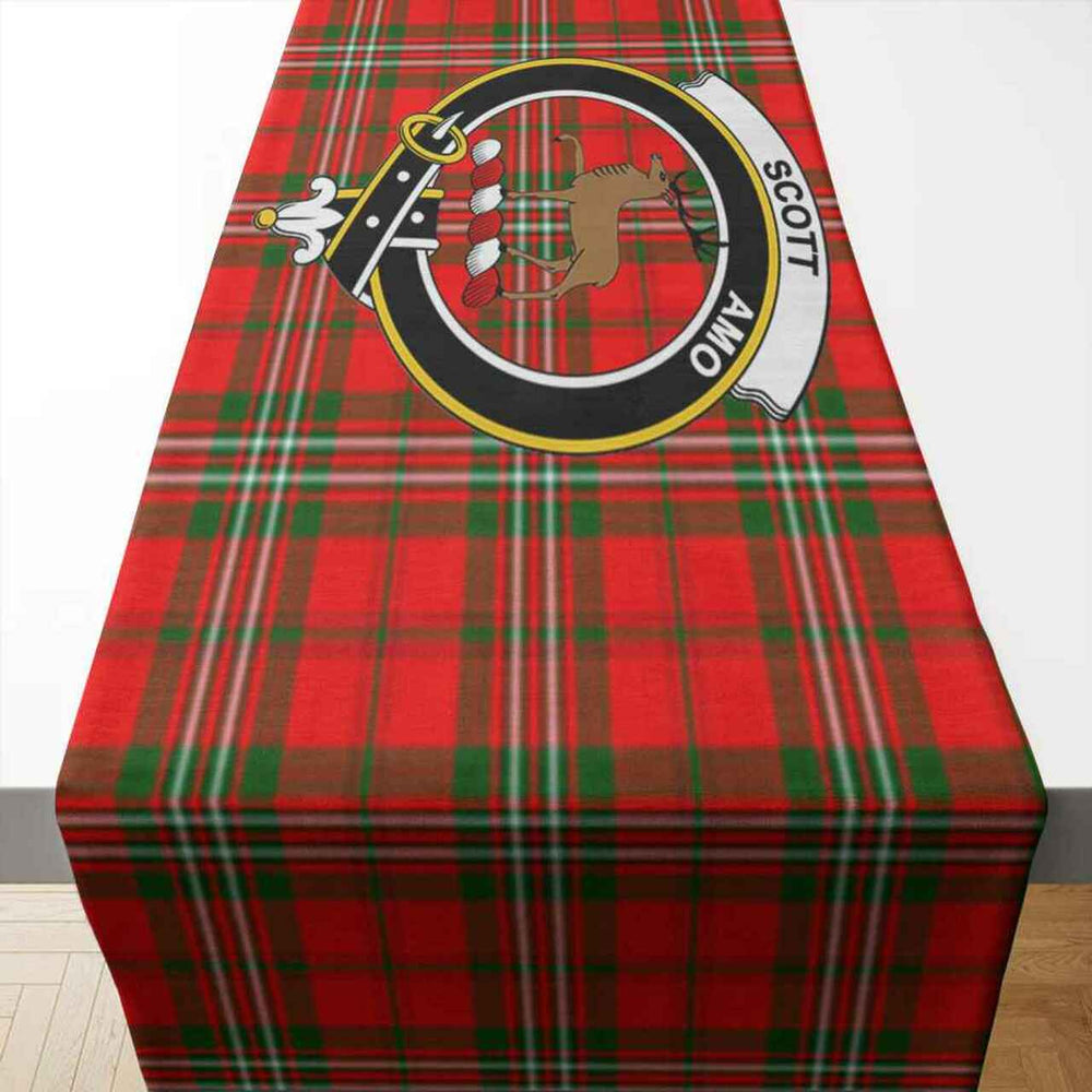Clan Scott Tartan Crest Table Runner Cotton YV73 Clan Scott (Scott Tartan) Tartan Table Runner   