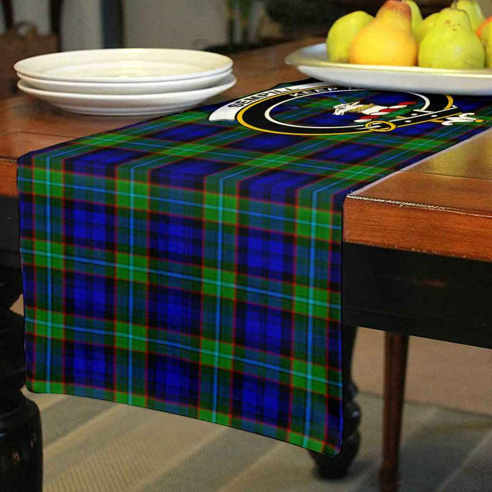 Clan Sempill Tartan Crest Table Runner Cotton NG89 Sempill Tartan Tartan Table Runner   