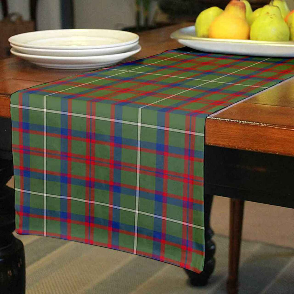 Clan Shaw Green Modern Tartan Table Runner Cotton WR74 Shaw Green Modern Tartan Tartan Table Runner   