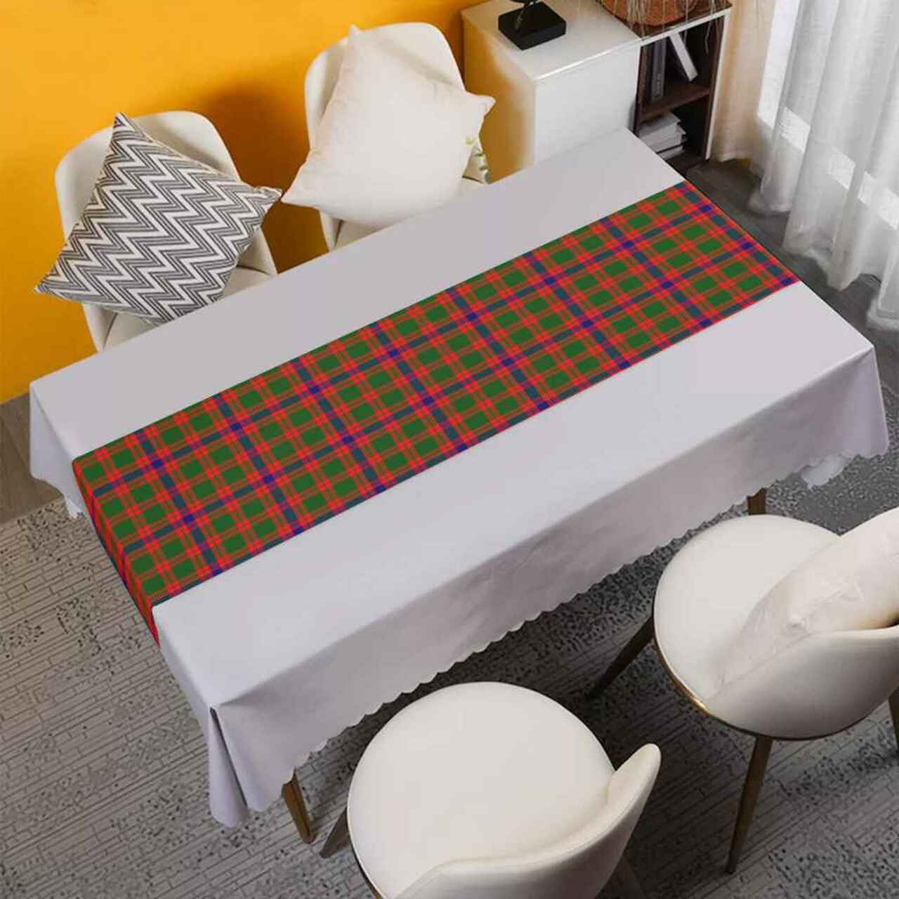 Clan Skene Modern Tartan Table Runner Cotton BM97 Skene Modern Tartan Tartan Table Runner   