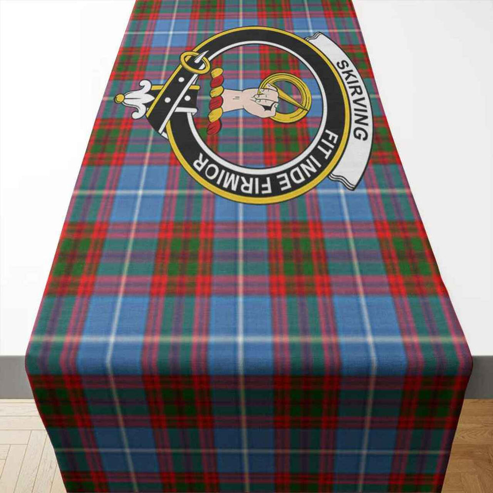 Clan Skirving Tartan Crest Table Runner Cotton BG49 Skirving Tartan Tartan Table Runner   