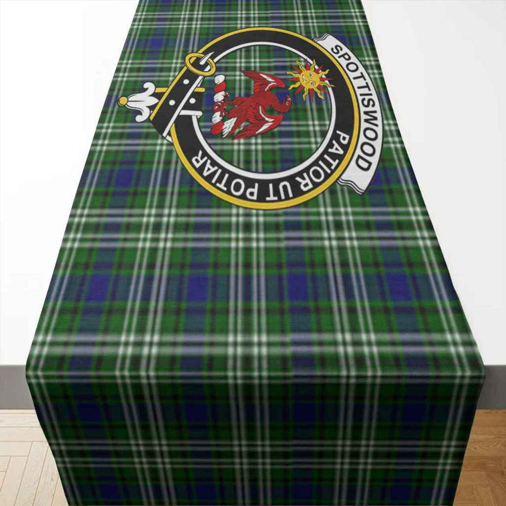 Clan Spottiswood Tartan Crest Table Runner Cotton TO26 Spottiswood Tartan Tartan Table Runner   