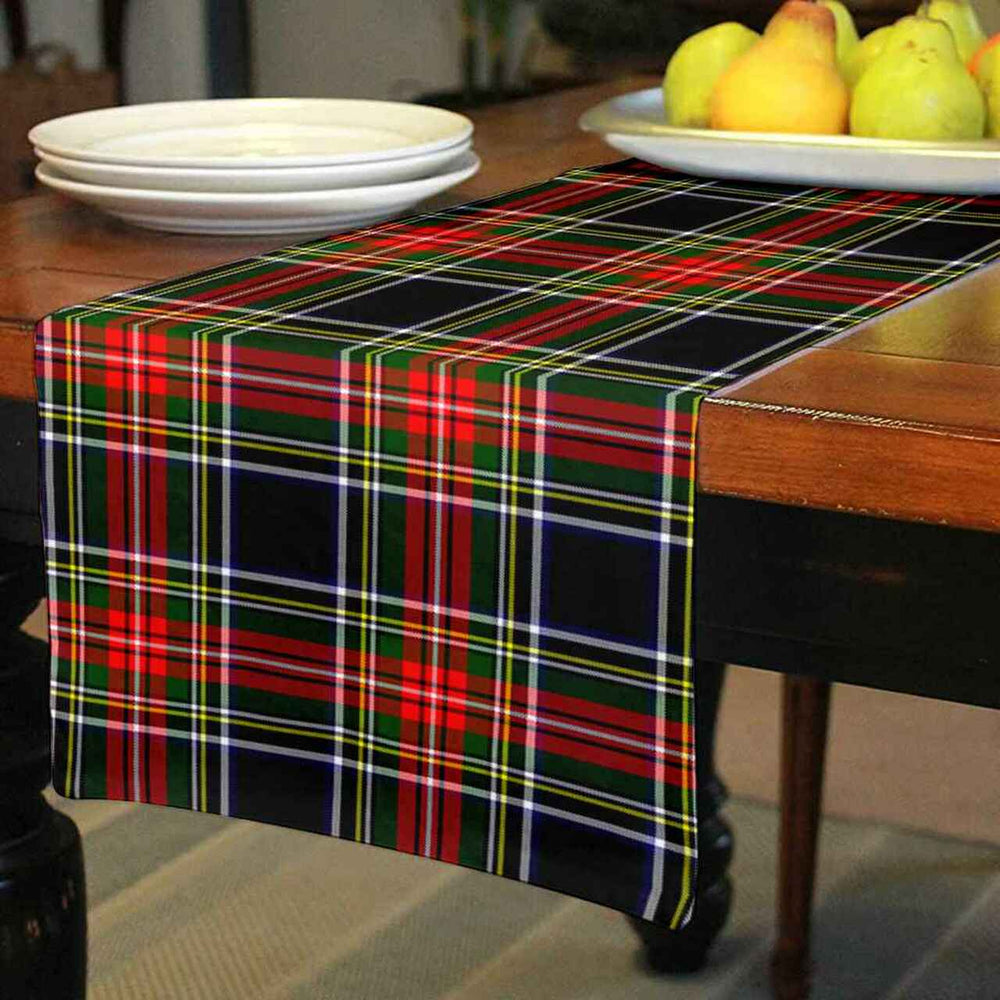 Clan Stewart Black Tartan Table Runner Cotton HU18 Stewart Black Tartan Tartan Table Runner   