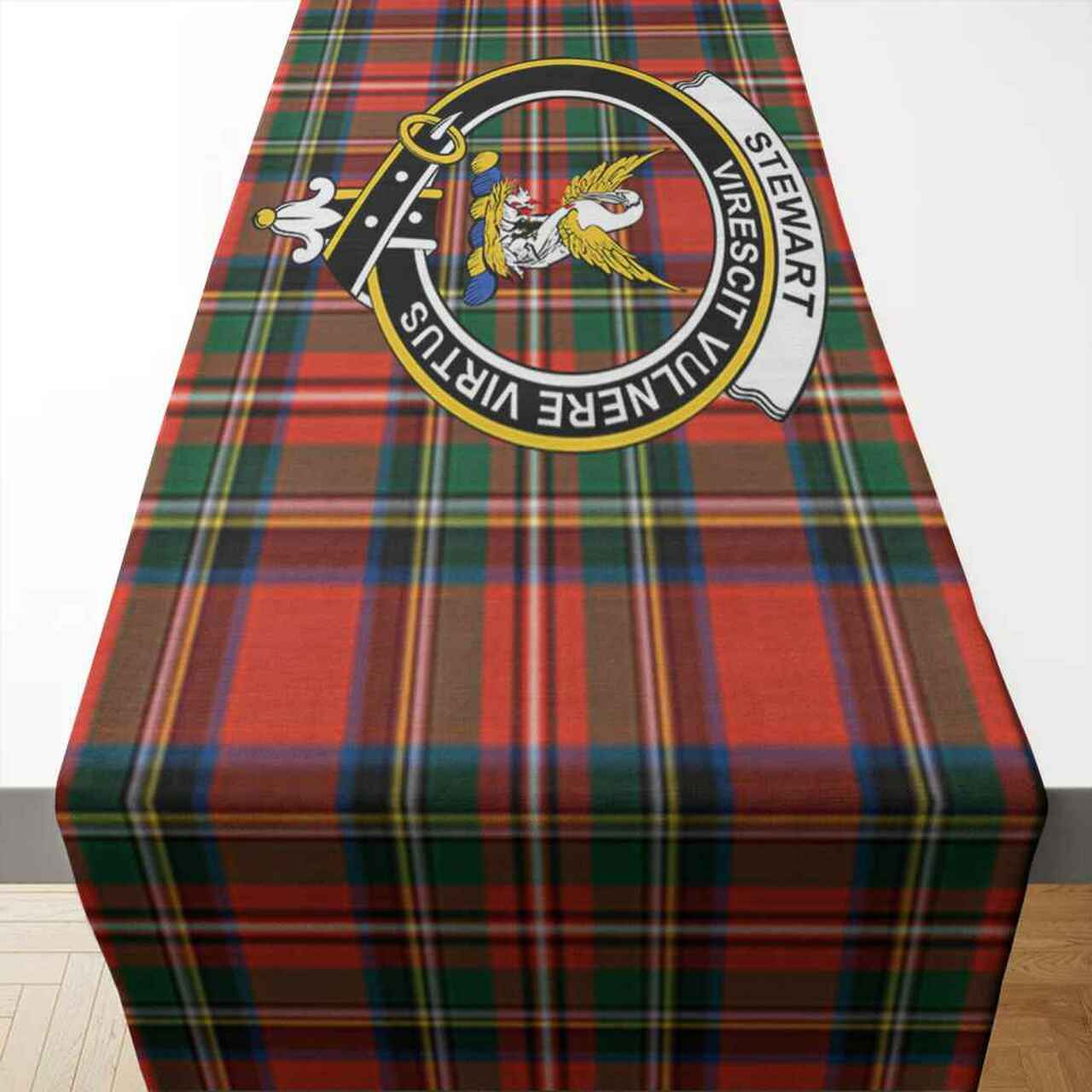 Clan Stewart (High Stewards) Tartan Crest Table Runner Cotton BN83 Stewart (High Stewards) Tartan Tartan Table Runner   