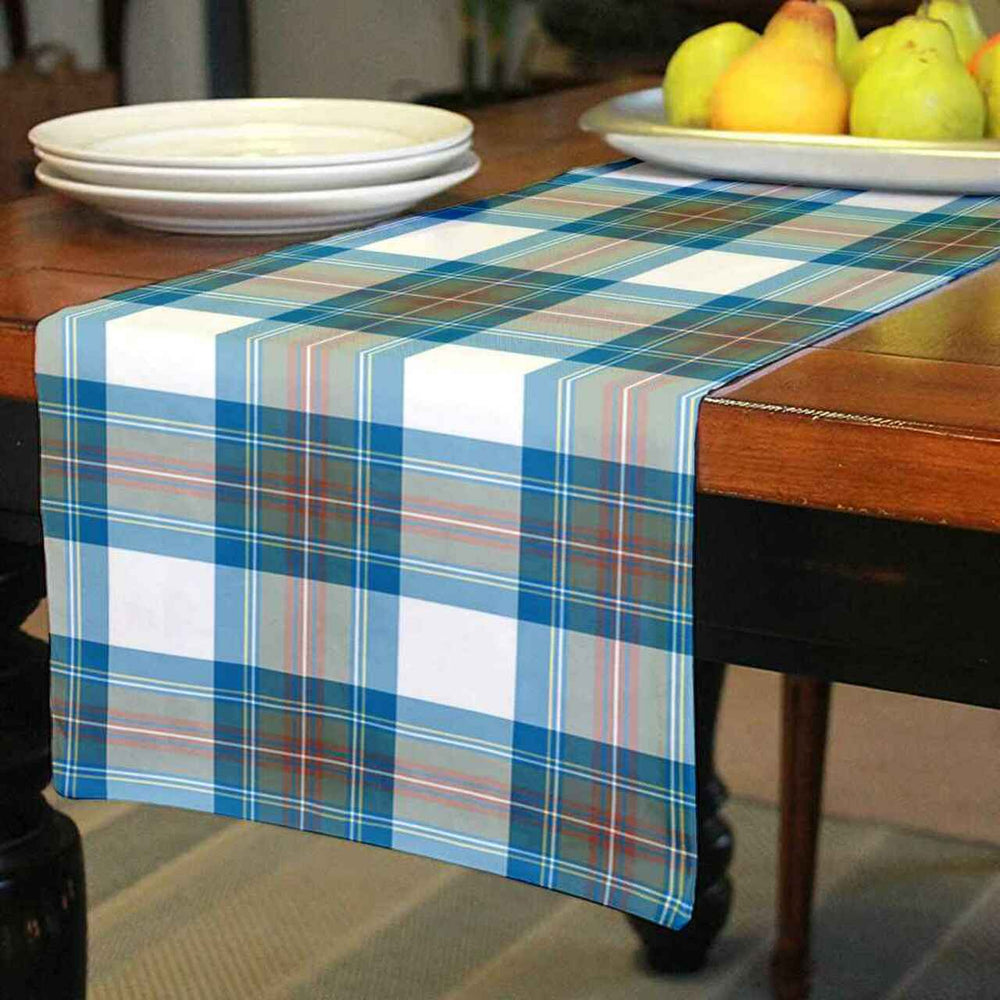 Clan Stewart Muted Blue Tartan Table Runner Cotton YM94 Stewart Muted Blue Tartan Tartan Table Runner   