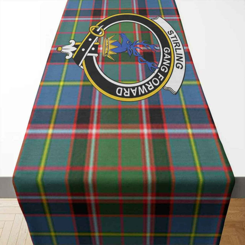 Clan Stirling (of Cadder-Present Chief) Tartan Crest Table Runner Cotton EB76 Stirling (of Cadder-Present Chief) Tartan Tartan Table Runner   