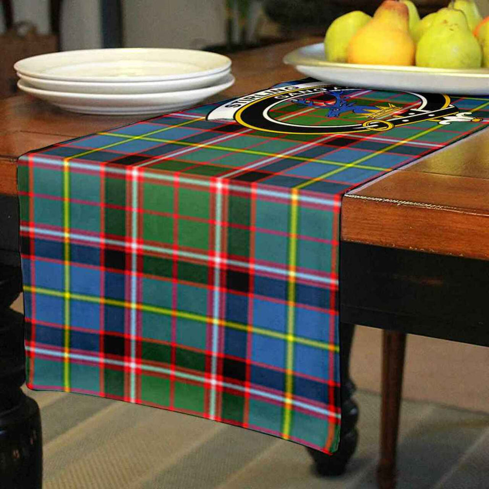 Clan Stirling (of Cadder-Present Chief) Tartan Crest Table Runner Cotton EB76 Stirling (of Cadder-Present Chief) Tartan Tartan Table Runner   