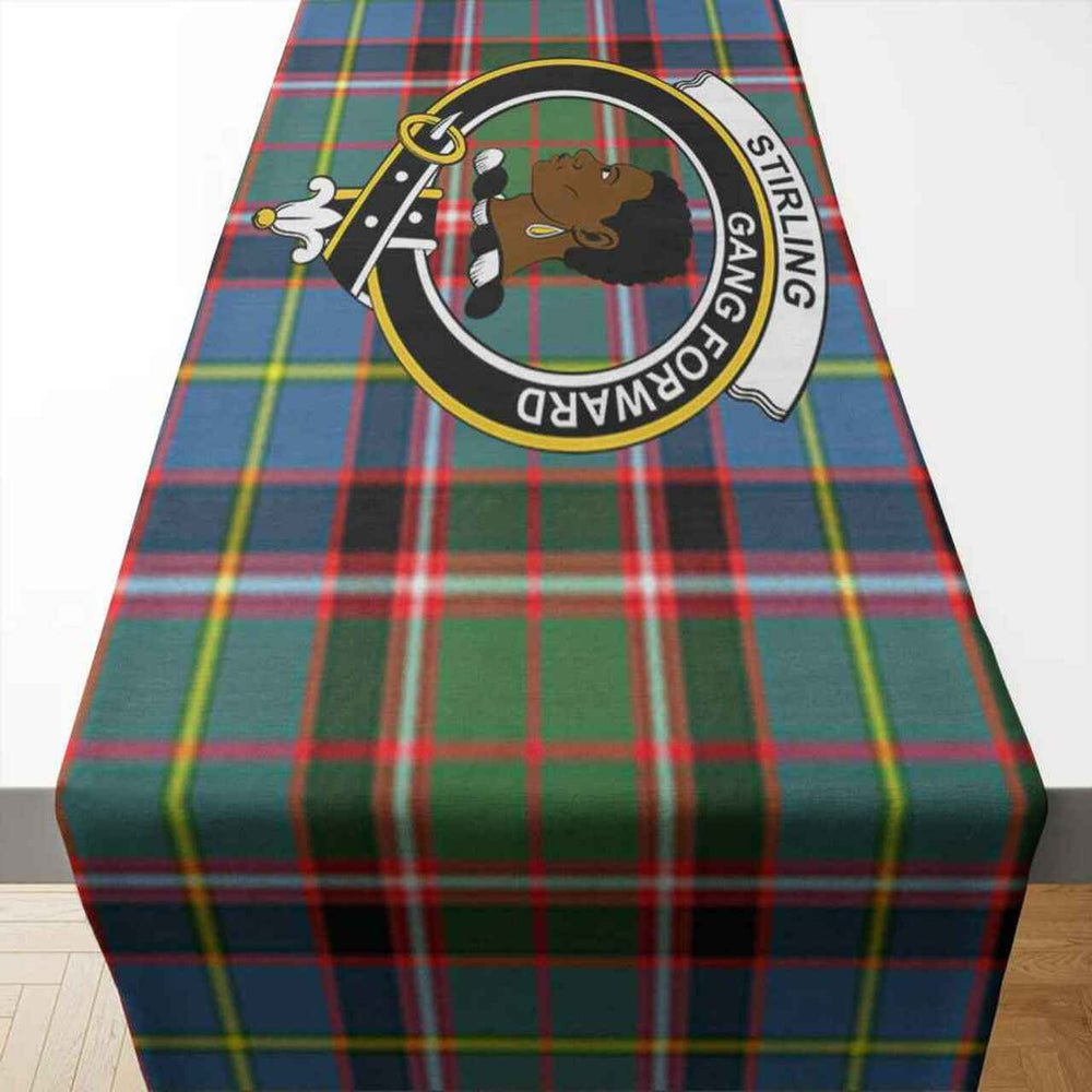 Clan Stirling (of Keir) Tartan Crest Table Runner Cotton WR53 Stirling (of Keir) Tartan Tartan Table Runner   