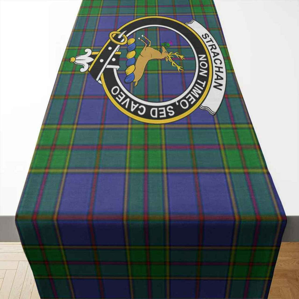 Clan Strachan Tartan Crest Table Runner Cotton MS54 Strachan Tartan Tartan Table Runner   