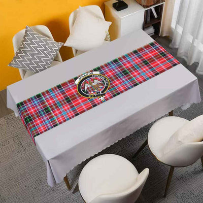 Clan Straiton Tartan Crest Table Runner Cotton