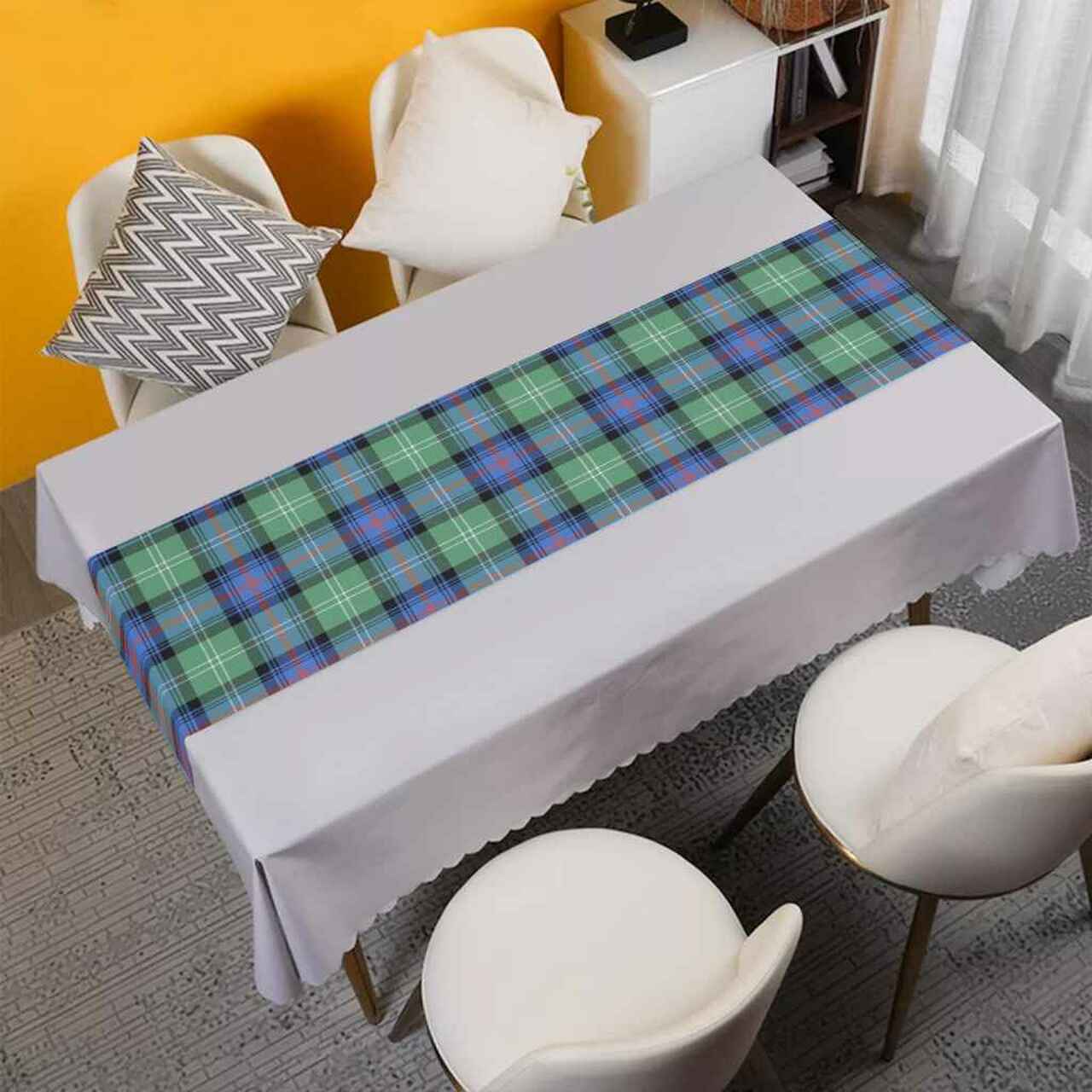 Clan Sutherland Old Ancient Tartan Table Runner Cotton JH62 Sutherland Old Ancient Tartan Tartan Table Runner   