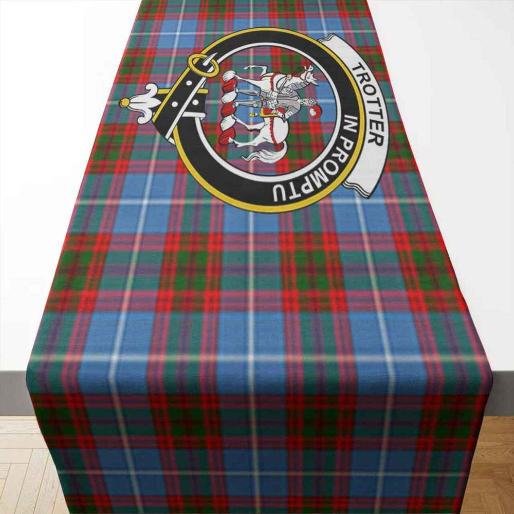 Clan Trotter Tartan Crest Table Runner Cotton OV71 Trotter Tartan Tartan Table Runner   