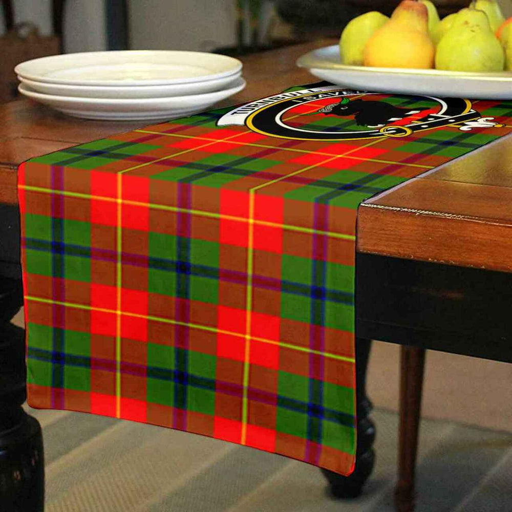 Clan Turnbull Tartan Crest Table Runner Cotton KR23 Turnbull Tartan Tartan Table Runner   