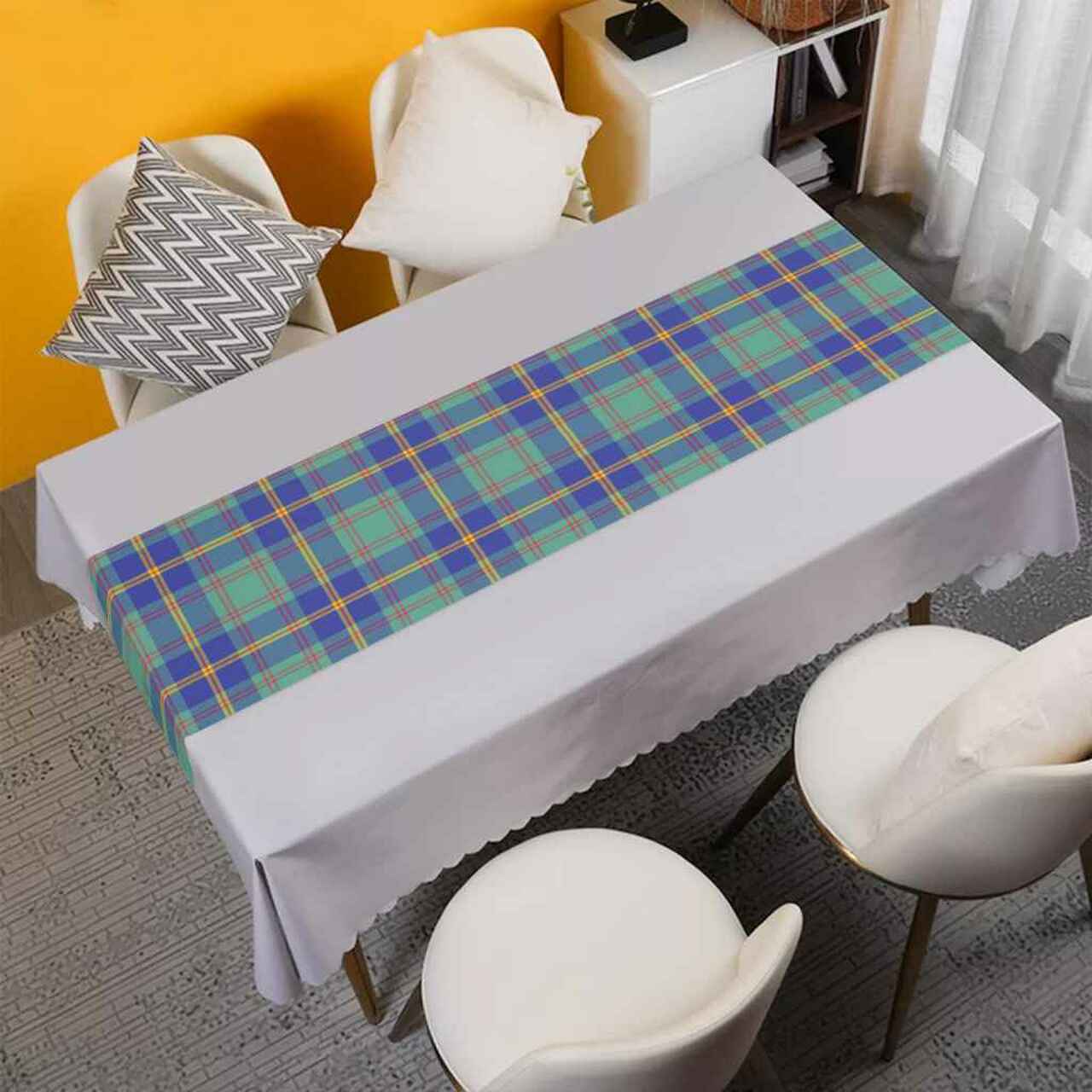 Clan US Marine Tartan Table Runner Cotton AA65 US Marine Tartan Tartan Table Runner   