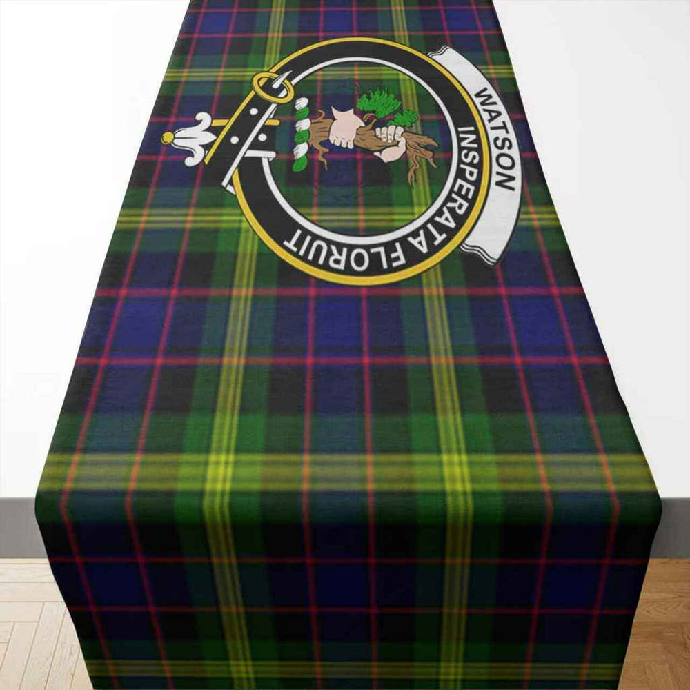 Clan Watson Tartan Crest Table Runner Cotton IH95 Watson Tartan Tartan Table Runner   