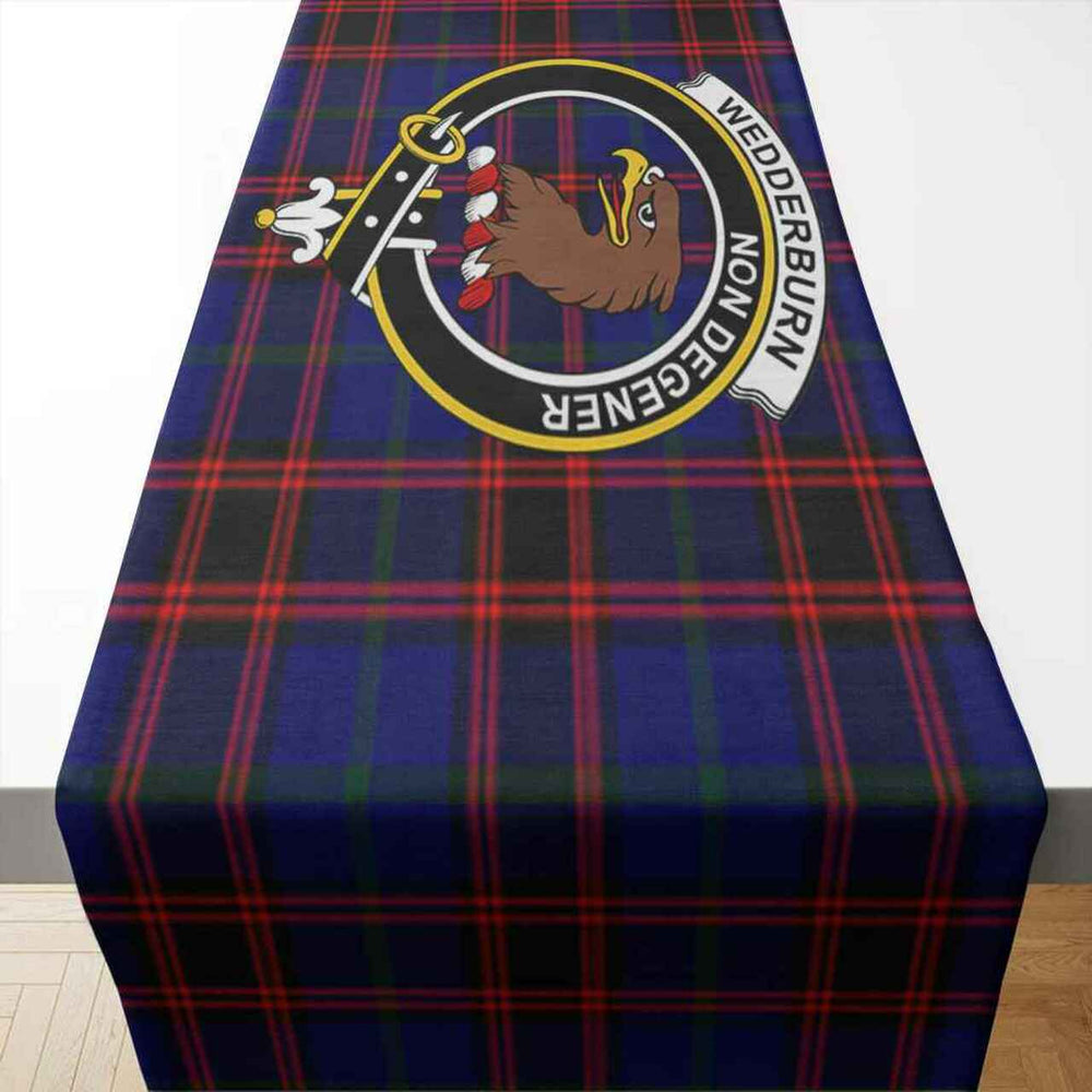 Clan Wedderburn Tartan Crest Table Runner Cotton BT97 Wedderburn Tartan Tartan Table Runner   