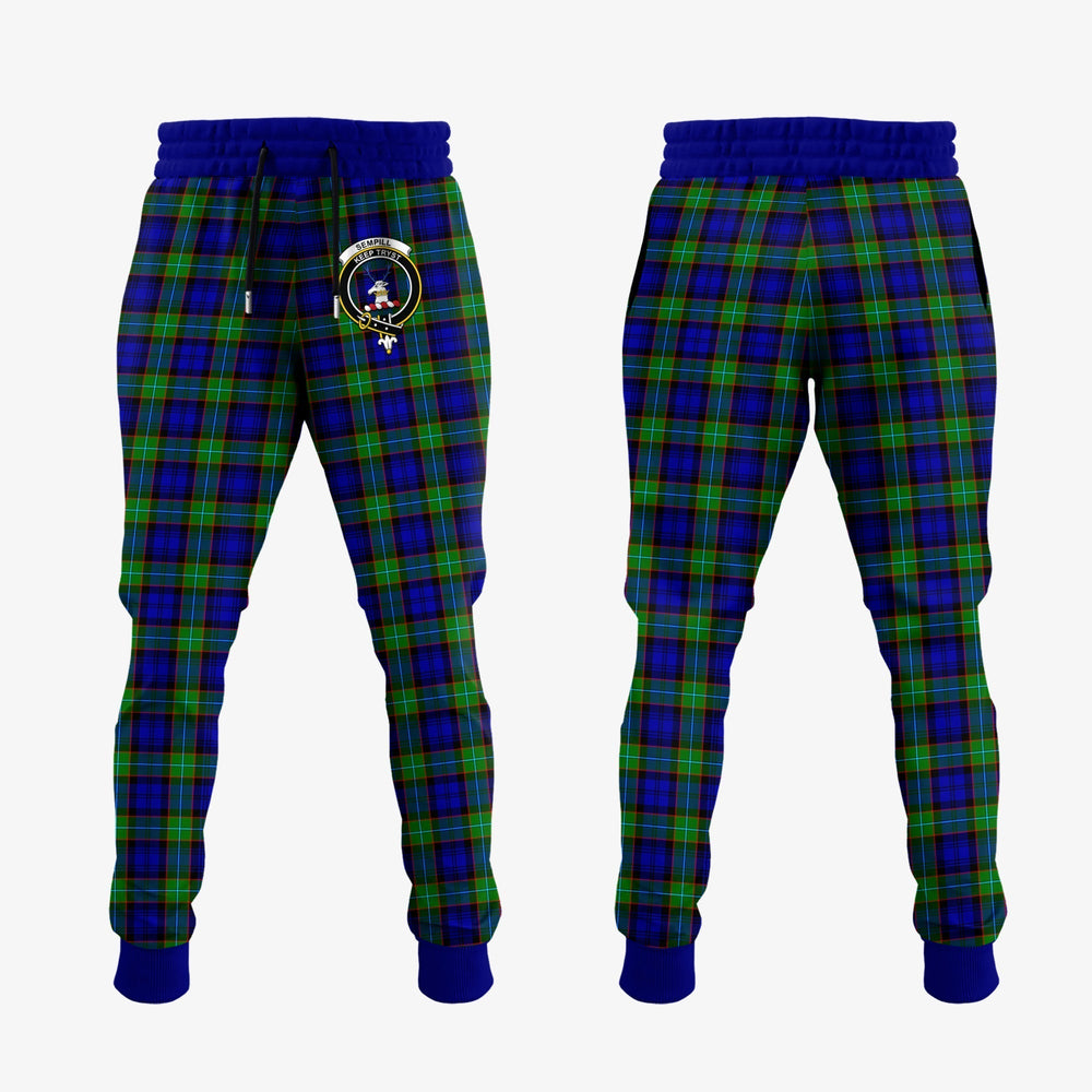Clan Sempill Modern Tartan Crest Jogger Sweatpants RR58 Clan Sempill Tartan Today   