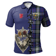 Clan Sinclair Dress Tartan Polo Shirt - Lion Rampant And Celtic Thistle Style CO89 Sinclair Dress Tartan Tartan Polo   