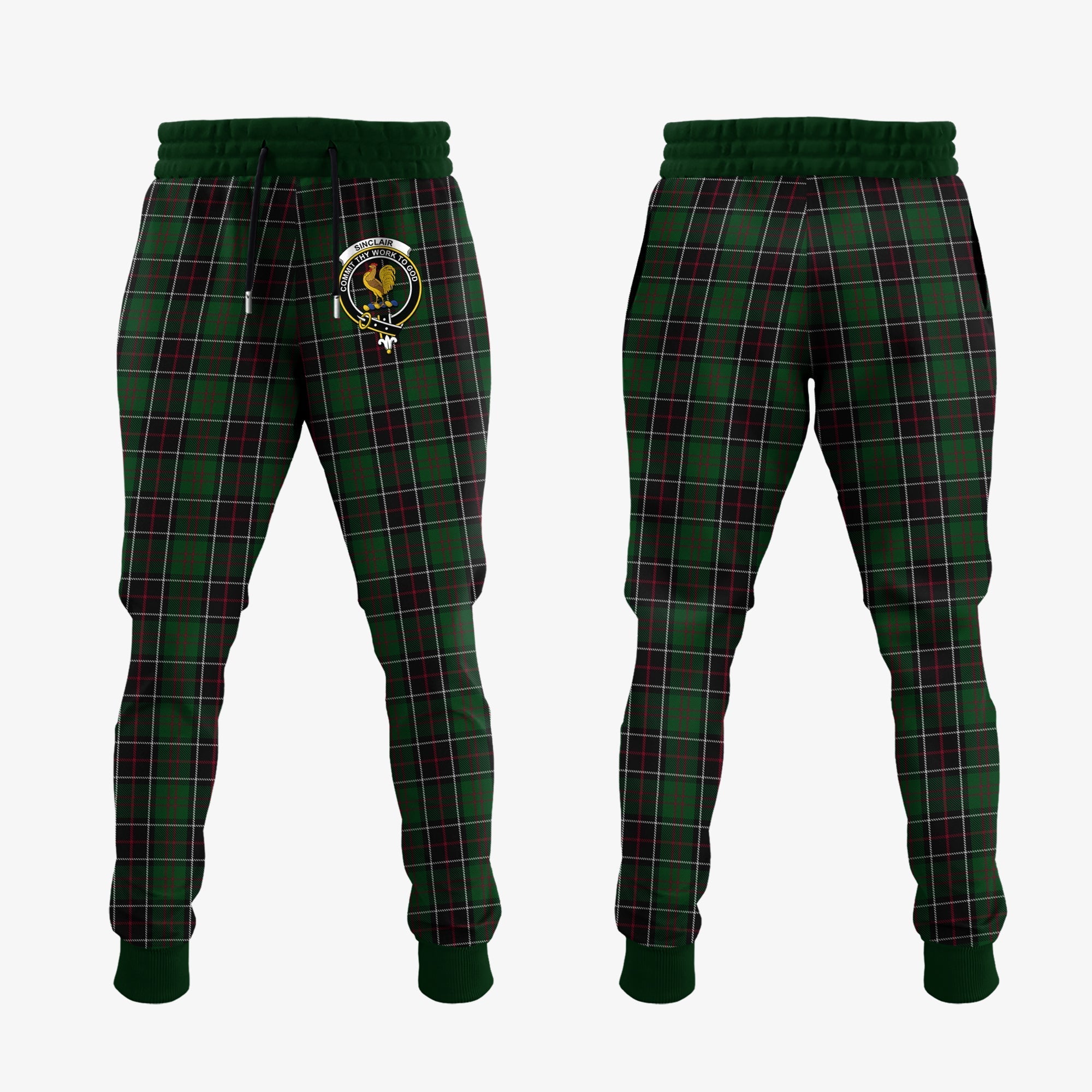 Clan Sinclair Hunting Tartan Crest Jogger Sweatpants WP78 Clan Sinclair Tartan Today   