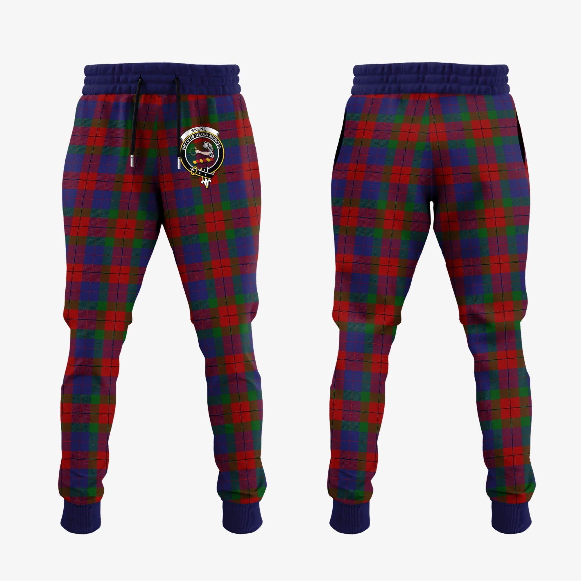 Clan Skene Of Cromar Tartan Crest Jogger Sweatpants HK36 Clan Skene Tartan Today   