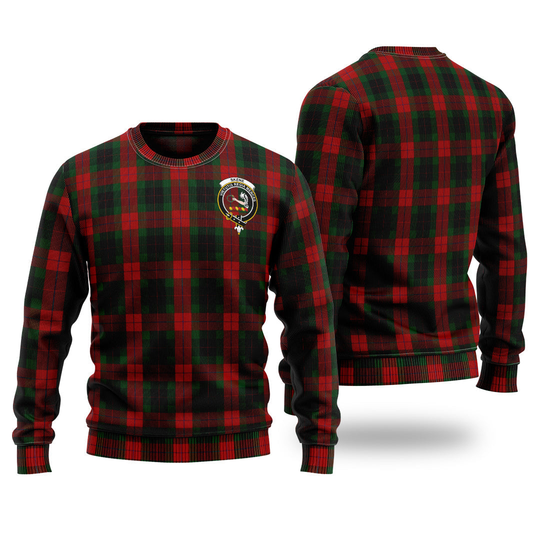 Clan Skene Of Cromar Black Tartan Christmas Ugly Sweater IU90 Skene Of Cromar Black Tartan Tartan Sweater   