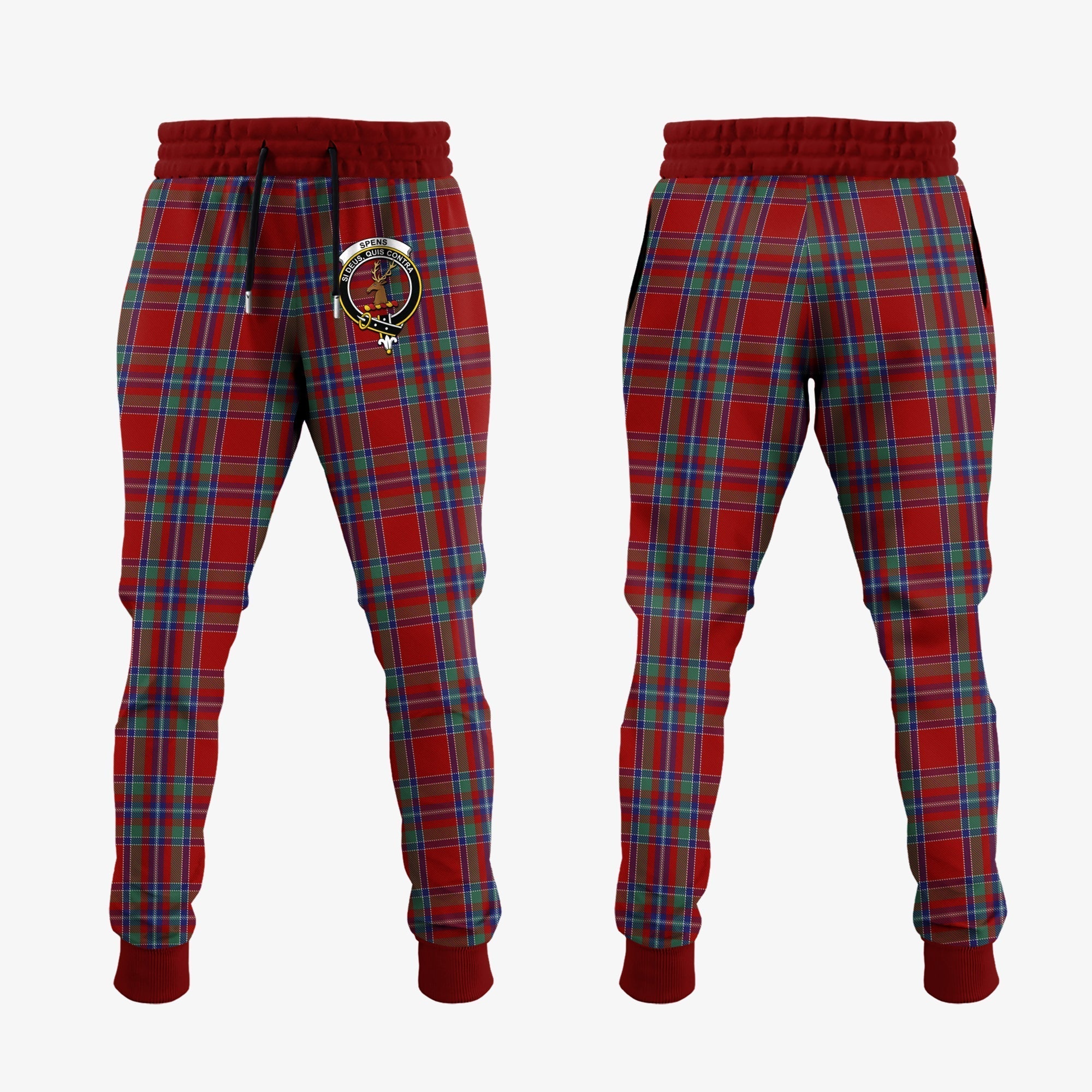Clan Spens Tartan Crest Jogger Sweatpants FW71 Clan Spens Tartan Today   