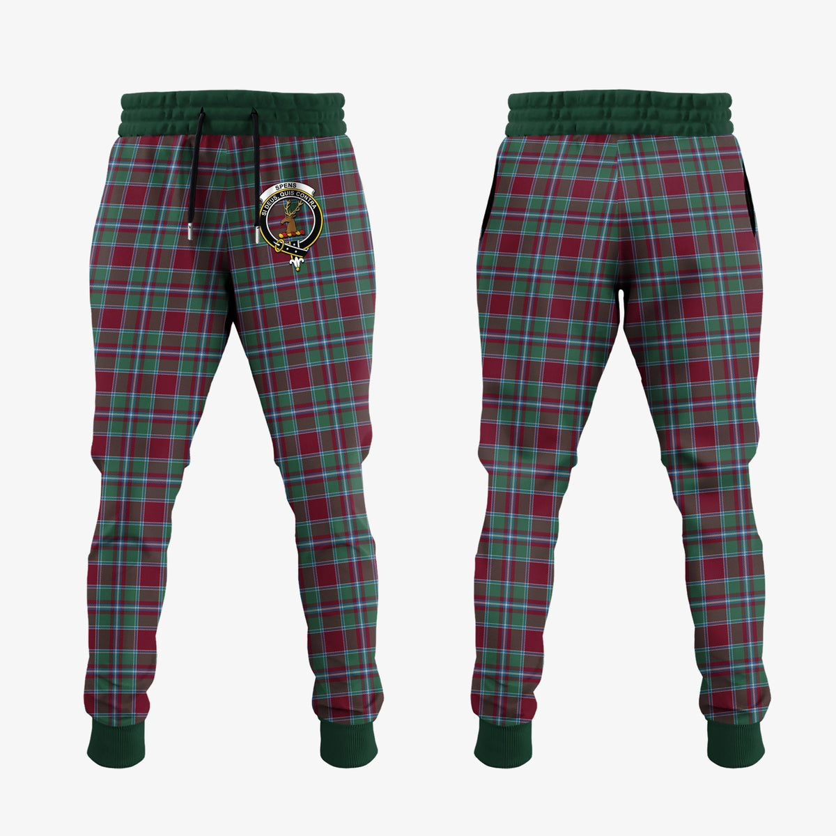 Clan Spens (Spence) Tartan Crest Jogger Sweatpants OR58 Clan Spens Tartan Today   