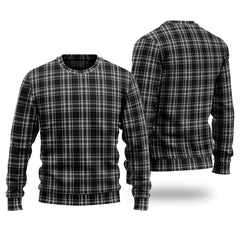 Clan Stewart Black And White Tartan Christmas Ugly Sweater QG72 Stewart Black And White Tartan Tartan Sweater   