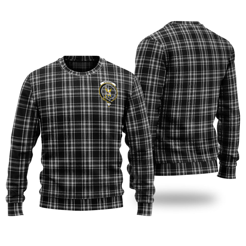 Clan Stewart Black And White Tartan Christmas Ugly Sweater QG72 Stewart Black And White Tartan Tartan Sweater   