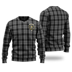 Clan Stewart Black And White Tartan Christmas Ugly Sweater QG72 Stewart Black And White Tartan Tartan Sweater   